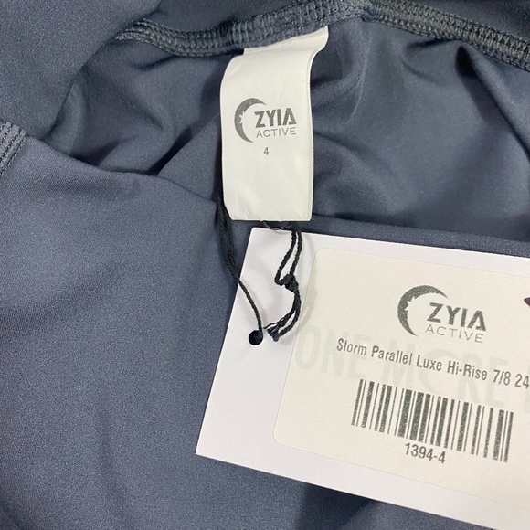 Zyia Storm Parallel Luxe Ruched Leggings Blue NEW NWT SZ 4 - Picture 2 of 5